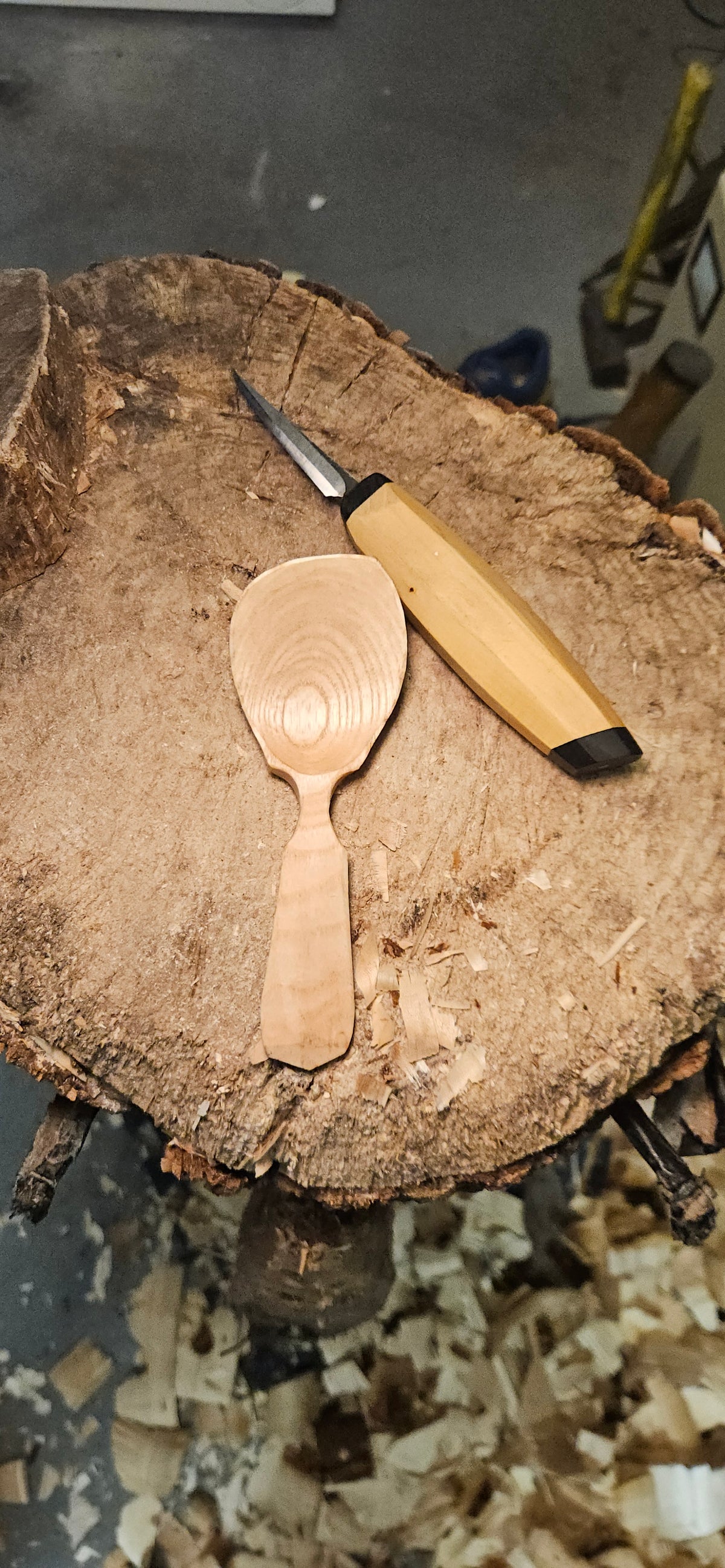 Ash eating spoon